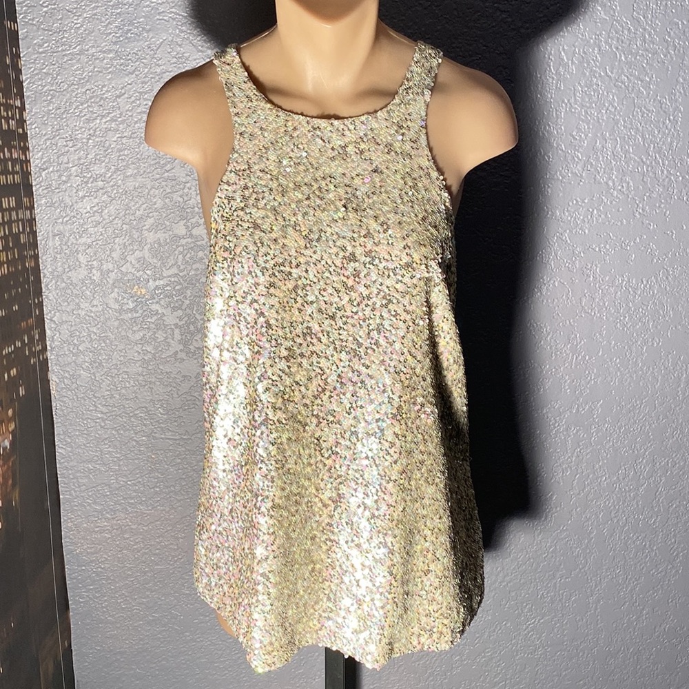 ALLSAINTS - NWT - ‘Velutina’ vest: weighted iridescent sequined, zip, lined - 14 - Picture 2 of 16